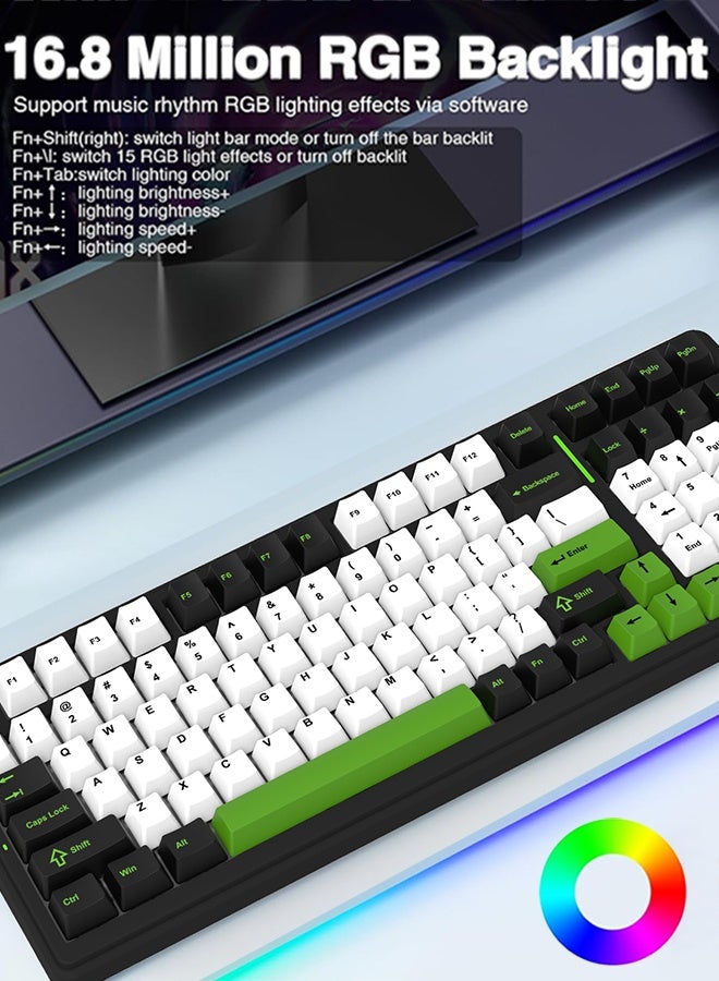 AULA AULA F99 Wireless Mechanical Keyboard, Hot Swappable Custom Keyboard, Pre-lubed Reaper Switches, Gasket Structure, RGB Backlit Gaming Keyboard - Image 5