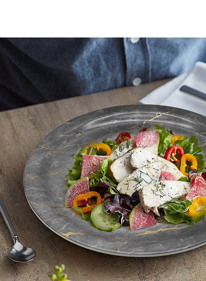 Rk Melamine Grey Static Gold Melamine Dinner Plate 10.5" - Image 4