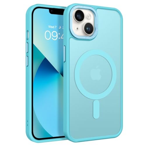 BENTOBEN Magnetic for iPhone 13 Case & iPhone 14 Case [Compatible with Magsafe] Translucent Matte Phone Case iPhone 13/14 Slim Shockproof Women Men Protective Cover for iPhone 13/14 6.1", Lake Blue - Image 1