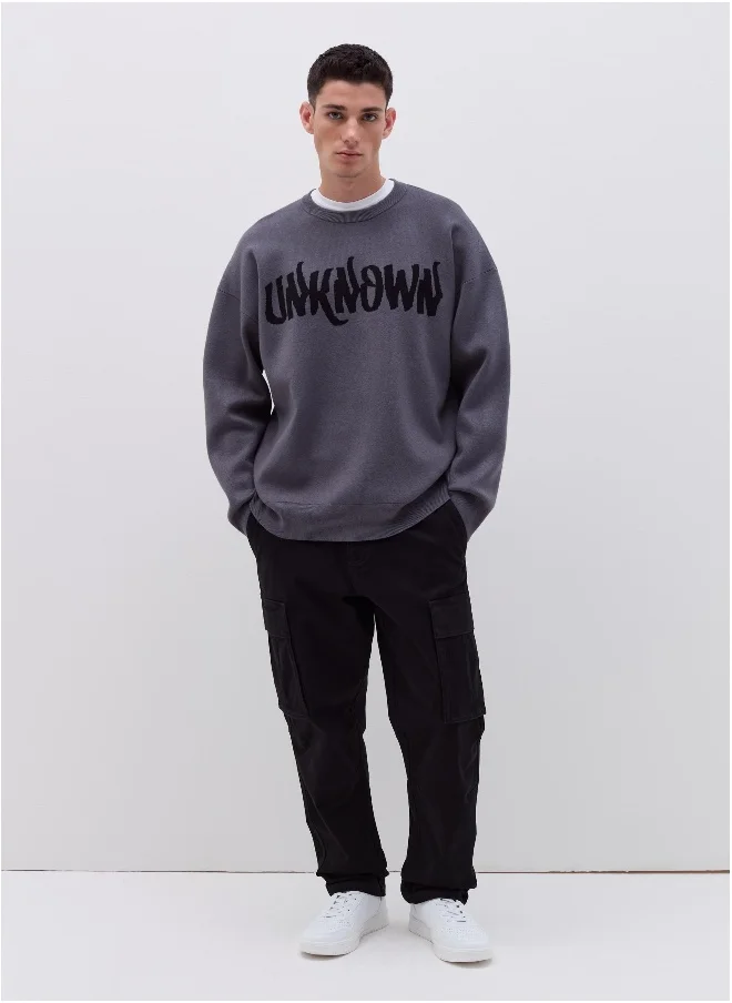 او في اس Pullover with jacquard lettering