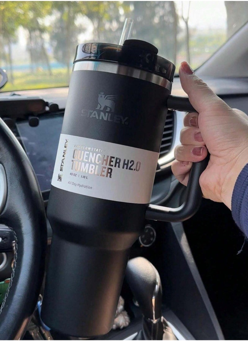Stanley - STANLEY QUENCHER H2.0 1pc 40 Oz Extra Large Capacity Tumbler With Handle And Straw Lid Stainless Steel Insulated Car Travel Mug Iced Coffee Cup Outdoor Sports Drink Mug Office Cup - Image 1