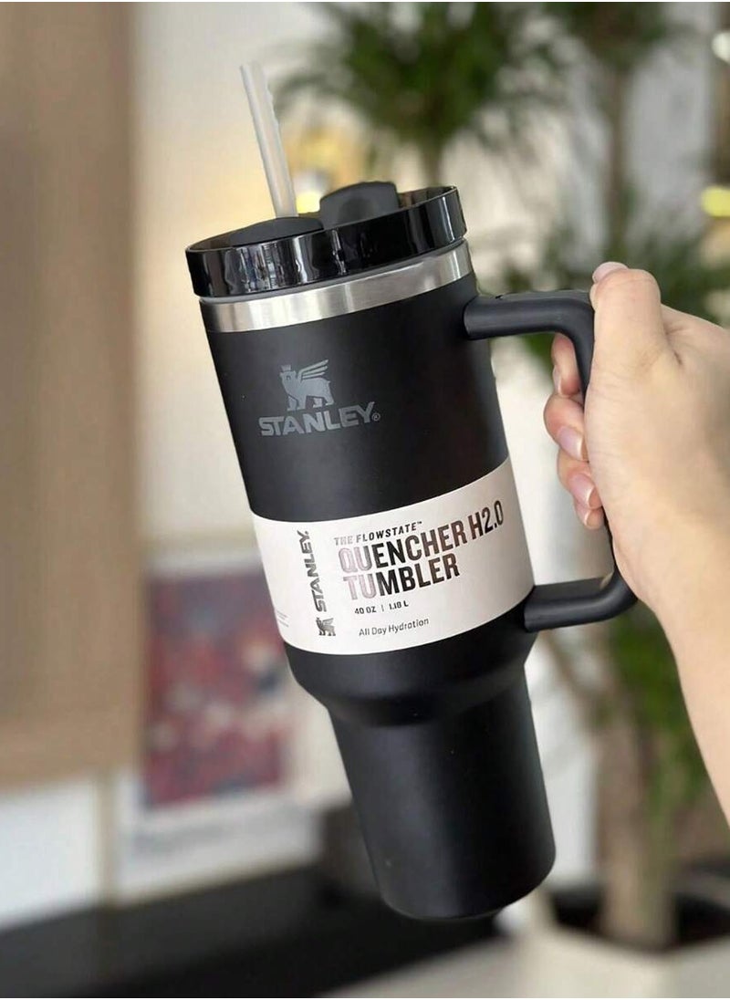 Stanley - STANLEY QUENCHER H2.0 1pc 40 Oz Extra Large Capacity Tumbler With Handle And Straw Lid Stainless Steel Insulated Car Travel Mug Iced Coffee Cup Outdoor Sports Drink Mug Office Cup - Image 1