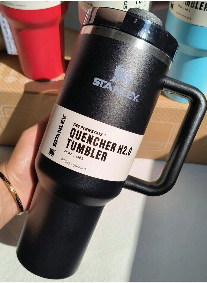 Stanley - STANLEY QUENCHER H2.0 1pc 40 Oz Extra Large Capacity Tumbler With Handle And Straw Lid Stainless Steel Insulated Car Travel Mug Iced Coffee Cup Outdoor Sports Drink Mug Office Cup - Image 1
