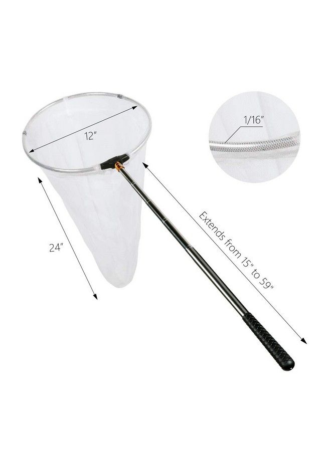 RESTCLOUD Insect And Butterfly Net With 12" Ring 24" Net Depth Handle Extends To 59 Inches For Adults And Kids (12" Ring 59" Handle)  - Image 4