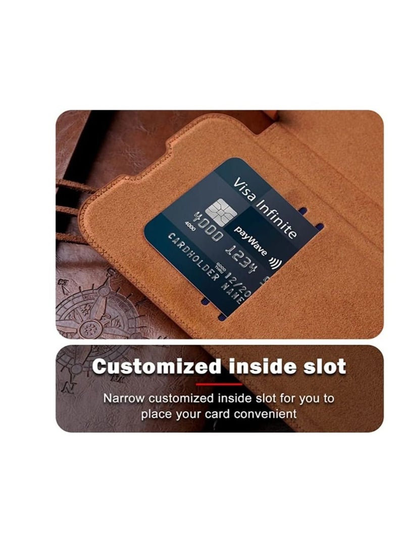 Nillkin iPhone 14 Pro Max Wallet Case with Card Holder & Slide Camera Cover PU Leather Flip Case Durable Shockproof Cover for iPhone 14 Pro Max Phone Case 6.7 Inch Brown - Image 3