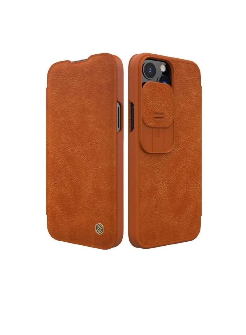 Nillkin iPhone 14 Pro Max Wallet Case with Card Holder & Slide Camera Cover PU Leather Flip Case Durable Shockproof Cover for iPhone 14 Pro Max Phone Case 6.7 Inch Brown - Image 1