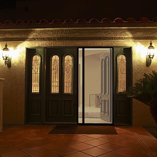 wohomzy Magnetic Screen Door Fits Door Size 38" x 83", Screen Size 40" x 84", Reversible Left Right Side Opening,Top Middle Anti-Tearing Mesh Net Curtain with Magnet,Black - Image 5