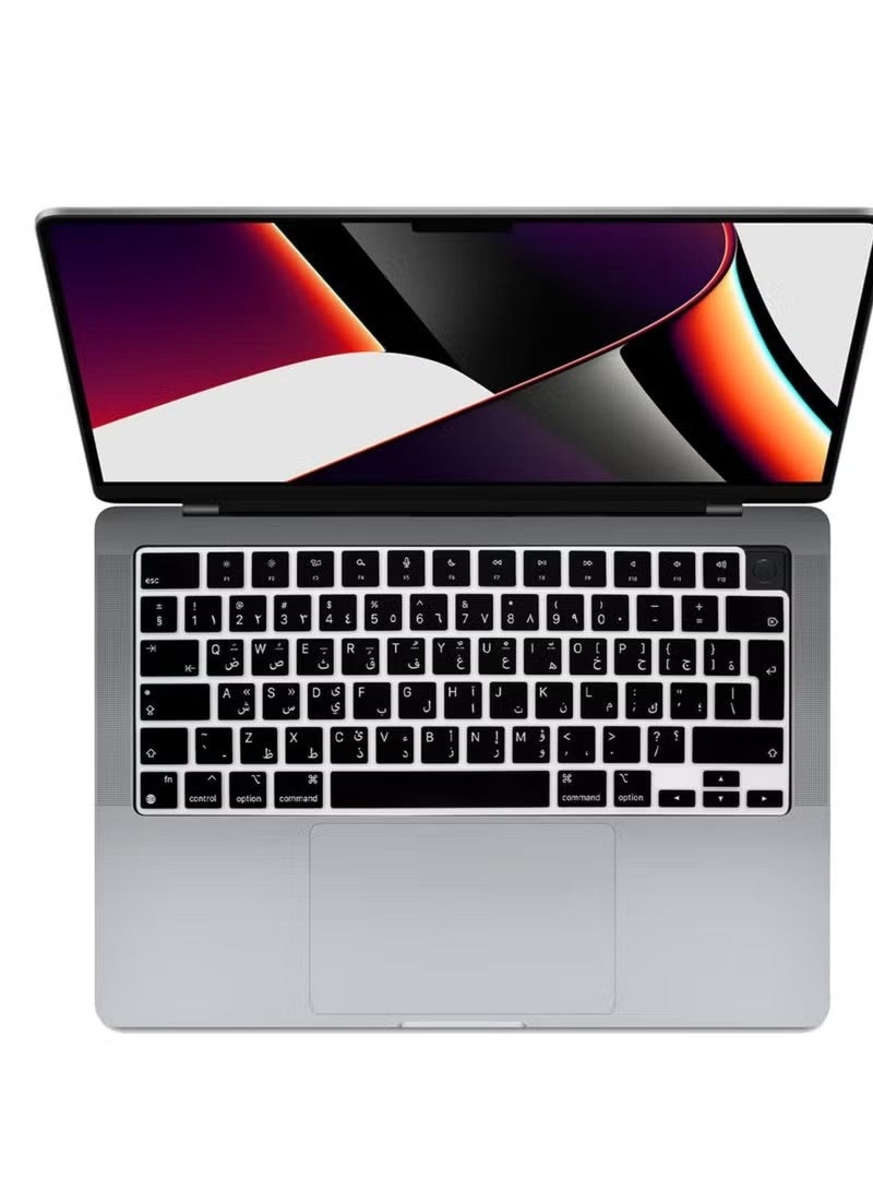 Arabic Silicone Keyboard Cover for MacBook 2021 Newest Pro 14 inch M1 Pro Max Chip A2442 A2991 A2992 & 2021 Pro 16 inch M1 Pro Max Chip A2485 Keyboard Cover Protective Skin UK European Version - Image 5