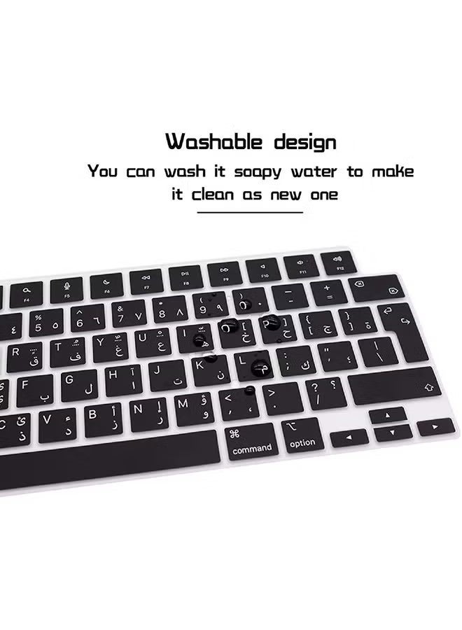 Arabic Silicone Keyboard Cover for MacBook 2021 Newest Pro 14 inch M1 Pro Max Chip A2442 A2991 A2992 & 2021 Pro 16 inch M1 Pro Max Chip A2485 Keyboard Cover Protective Skin UK European Version - Image 2
