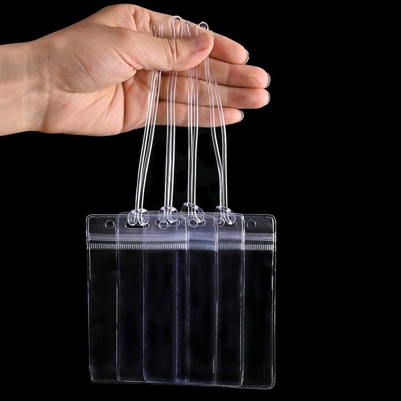 Kidultz (Set of 25) Clear Silicone Loop Bag Transparent ID Card Pouch with Luggage Tag Loop for Business Travel and Office Supplies, Easily Identification of Bags Available with Silicon Band - Image 1