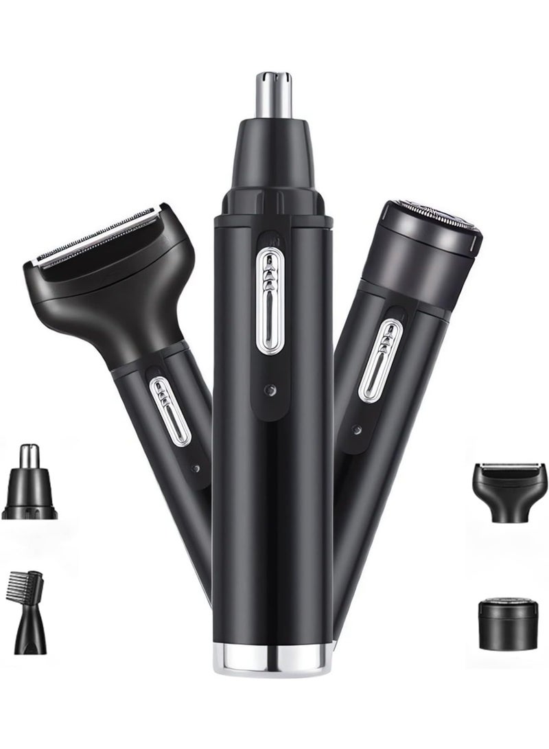 LINJIE 4 in 1 Mens Electric Shaver Washable Razor Multifunctional Beard Trimmer Shaver Cordless Sideburn Trimmer Nose Trimmer Facial Cleaning Brush Wet Dry Shaver - Image 1