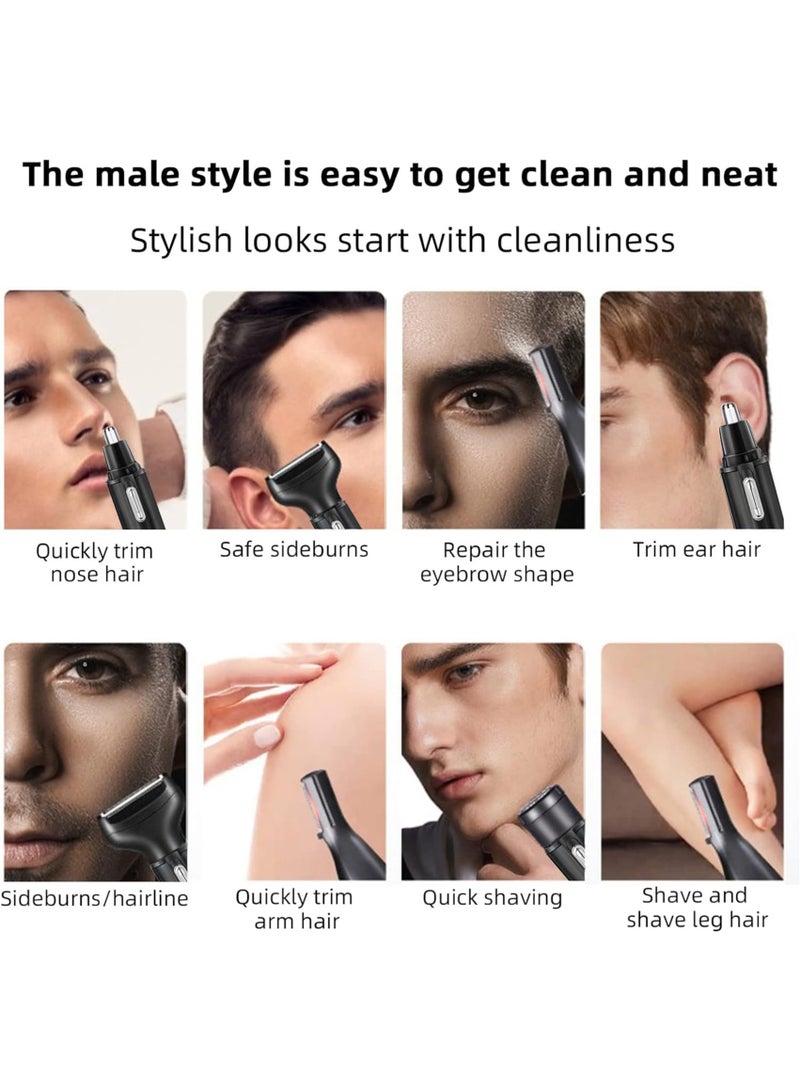 LINJIE 4 in 1 Mens Electric Shaver Washable Razor Multifunctional Beard Trimmer Shaver Cordless Sideburn Trimmer Nose Trimmer Facial Cleaning Brush Wet Dry Shaver - Image 2