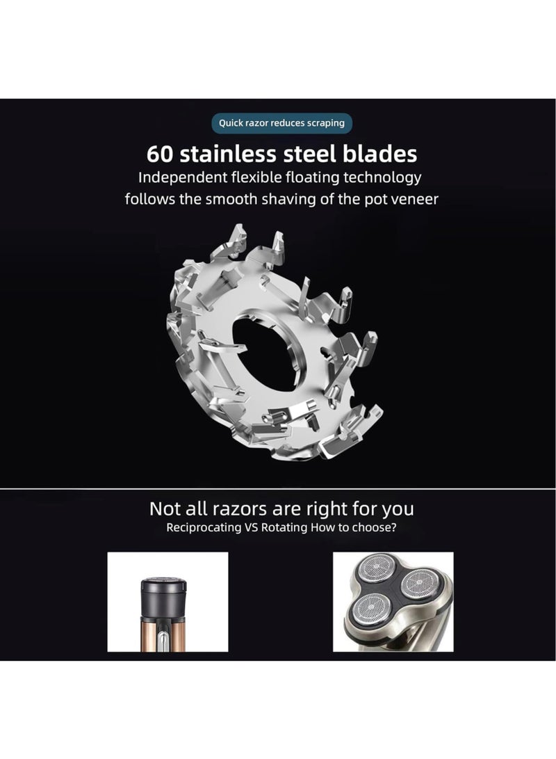 LINJIE 4 in 1 Mens Electric Shaver Washable Razor Multifunctional Beard Trimmer Shaver Cordless Sideburn Trimmer Nose Trimmer Facial Cleaning Brush Wet Dry Shaver - Image 5