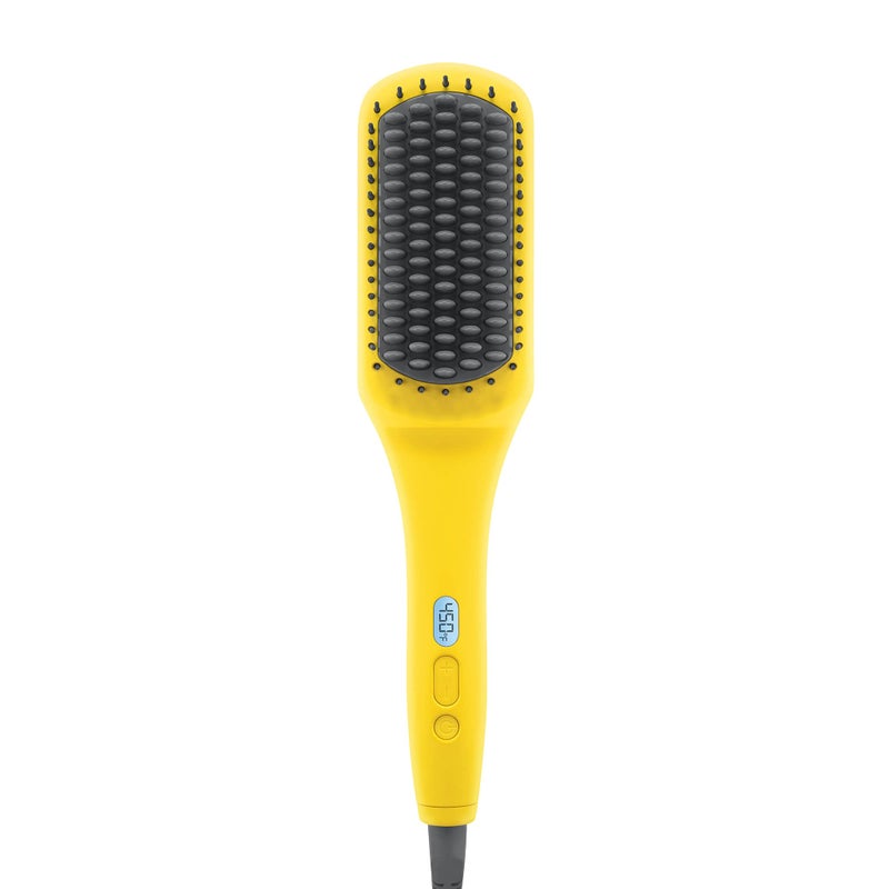 Drybar The Brush Crush Heated Straightening Brush | One Step Hair Straightener Brush, Smooth and Style for Frizz-free Hair, Works With All Hair Types - Image 1
