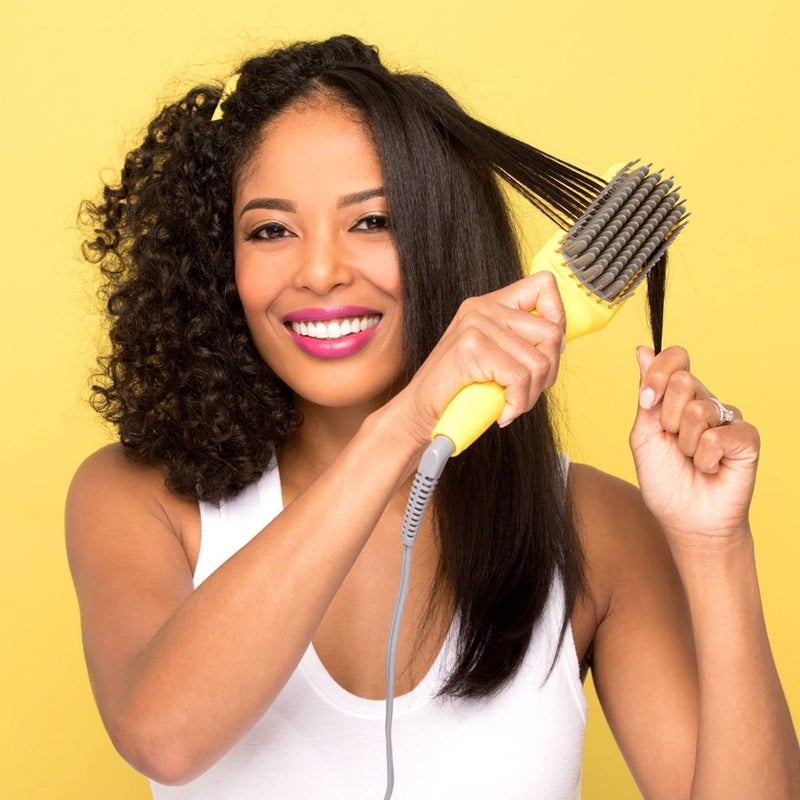 Drybar The Brush Crush Heated Straightening Brush | One Step Hair Straightener Brush, Smooth and Style for Frizz-free Hair, Works With All Hair Types - Image 2