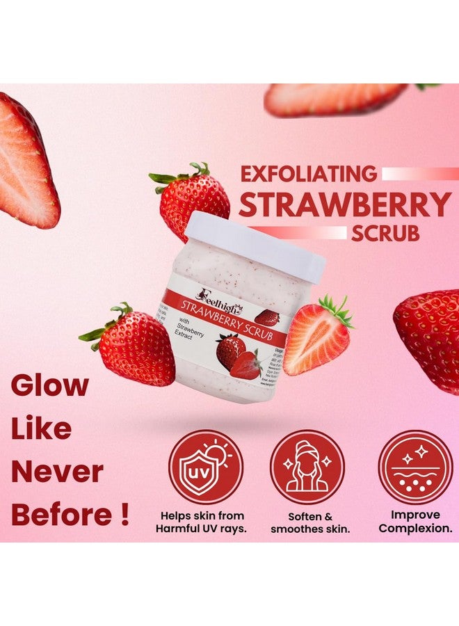 FEELHIGH Combo Strawberry Face Body Scrub 500ml Enriched with Strawberry Extract And Chocolate Face Moisturizing Cream 500ml Pack of 2 Men and Women Facial Kit - Image 2