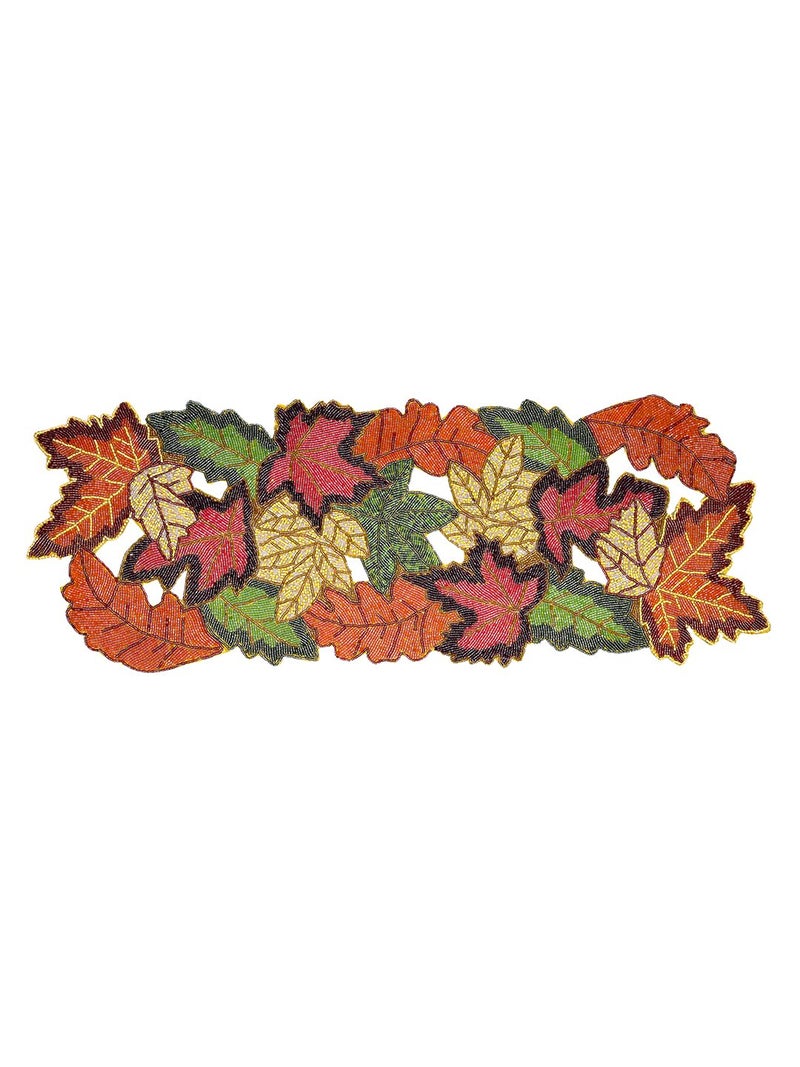 AIVIK Premium Handcrafted Beautiful Beaded Dinning Table Runner 1336 Multicolour Cutwork Desgin - Image 4