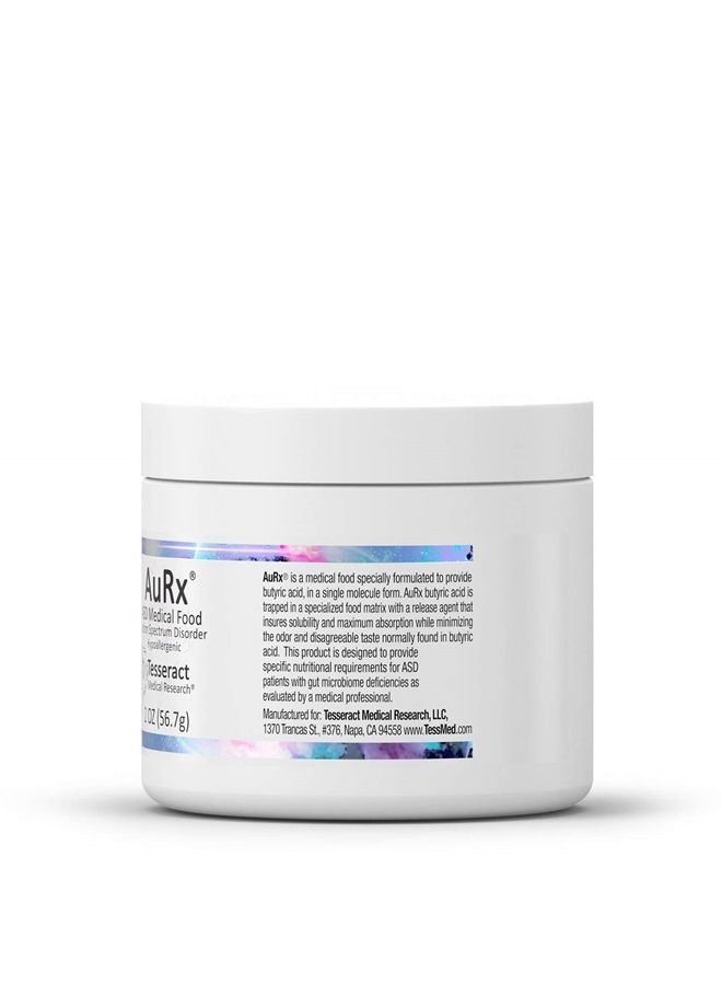 Tesseract Medical Research AuRx Autism Spectrum Medical Food Powder to Support Gut Health, Stabilized Butyric Acid Supplement in a Palatable-Tasting Powder for ASD Children, Hypoallergenic, 2 Ounces  - Image 3