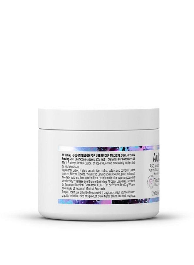 Tesseract Medical Research AuRx Autism Spectrum Medical Food Powder to Support Gut Health, Stabilized Butyric Acid Supplement in a Palatable-Tasting Powder for ASD Children, Hypoallergenic, 2 Ounces  - Image 2