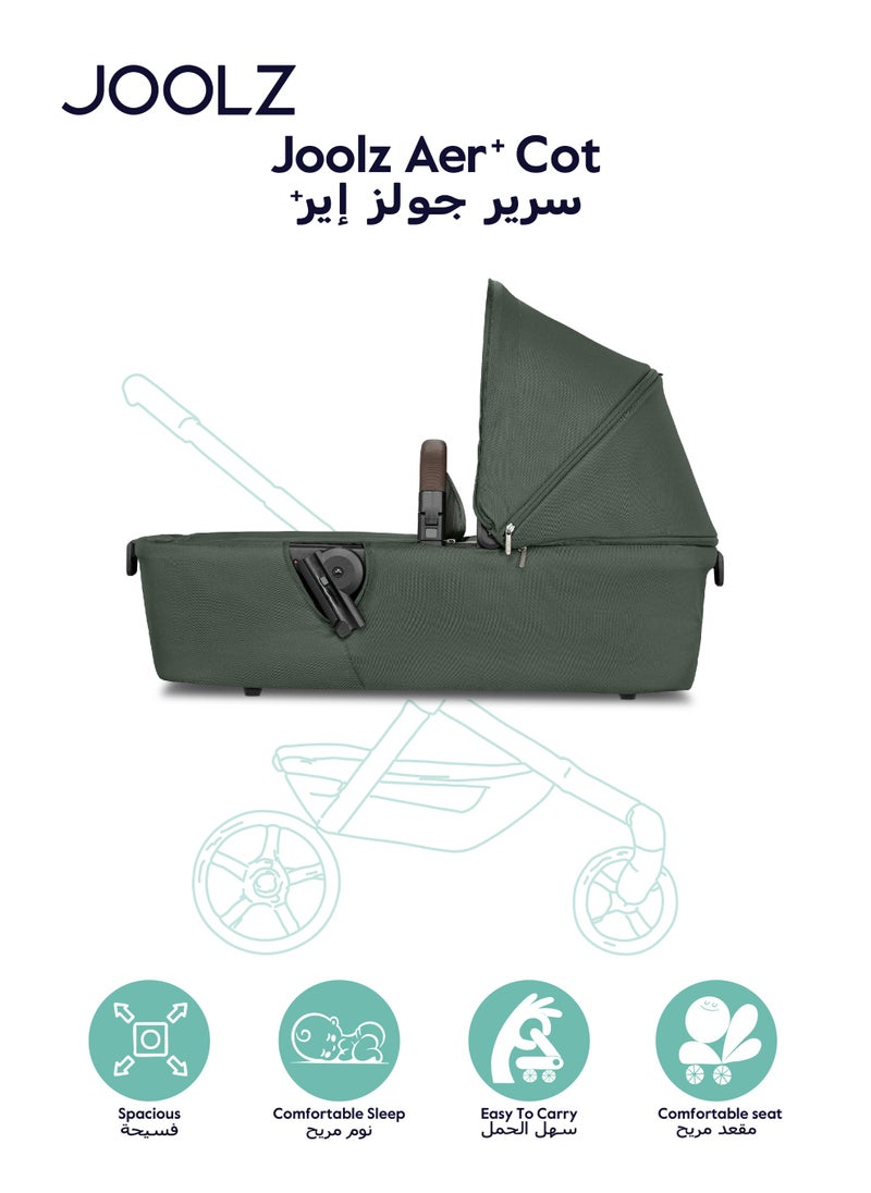 JOOLZ Joolz AER+ Carrycot for Stroller – Lightweight, Foldable & Travel-Friendly Baby Bassinet, Breathable Mattress, Ventilated Sun Hood, Newborn Comfort (0-6M) – Forest Green  - Image 1