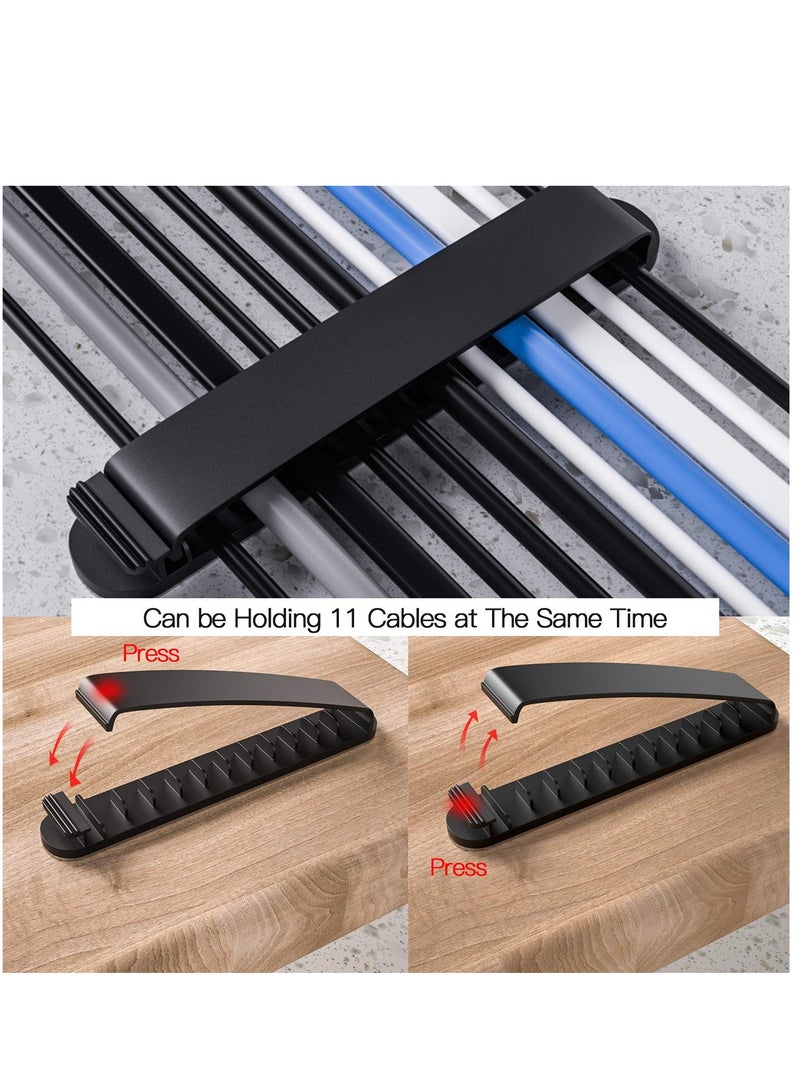 Excefore Cable Clips, 3 Pack Cord Organizer Charger Cable Management for Organizing Home Office Desk Phone Car Cable Wire, Self Adhesive Cord Holders - Image 4