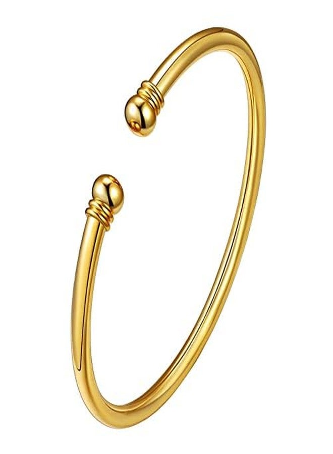 U7 Unisex Simple Cuff Bracelet 18K Real Gold Platinum Plated Fine Bracelets Fashion Jewelry Open Bangle Cuff Bracelets, Twisted or Heart Style - Image 1