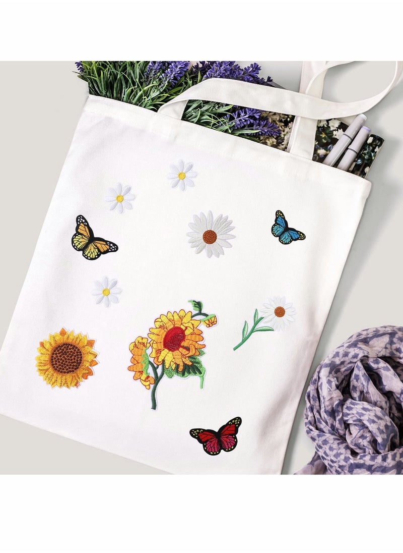 Excefore - Embroidered Iron on Patches, 36 Pcs Butterfly Sunflower Cute Sew On Applique Patches for Clothing - Image 1