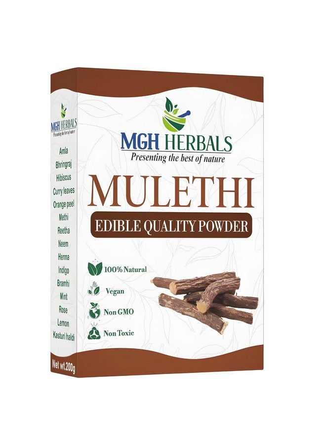 MGH Herbals Pure Mulethi Powder 200G For Face, Skin, And Hair Care,Yashtimadhu Powder, Liquorice Powder 