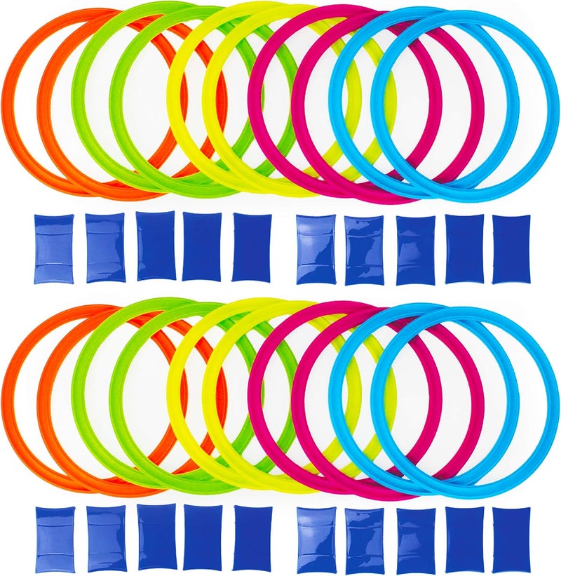 BOLEY Boley Hopscotch Ring Set  40 Pieces with 20 Colorful Hoops and 20 Connectors  Perfect for Outdoor Play Backyard Games Kids Activities and Summer Fun  Safe Durable and Fun for Boys and Girls - Image 1