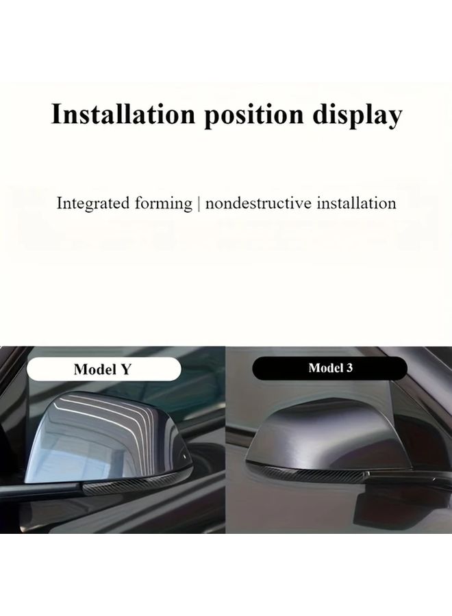 Model 3 Black Rearview Mirror Decorative Protective Strips External Car Accessories - Image 4