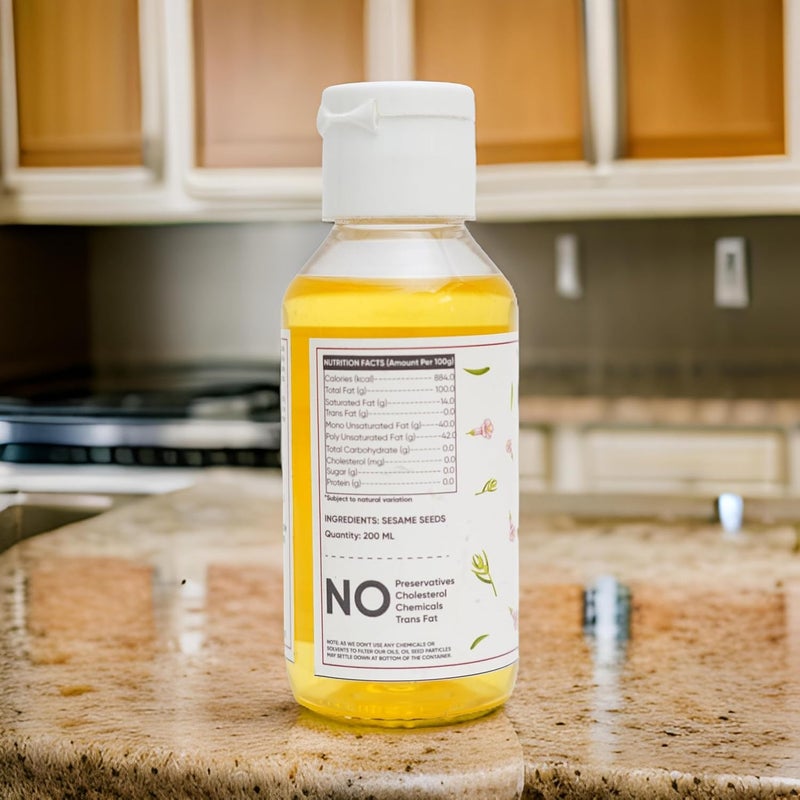 Niktya Cold Pressed Oils Niktya Sesame Cold Pressed Oils 100 preservative free edible oils Cold Pressed Sesame Oil Natural Gingelly Oil ChemicalFree 100 ml - Image 3