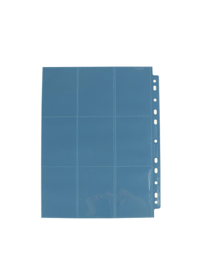 Generic Nine-square Card Book Loose-leaf Replacement Core 3-inch 9-square Star Card Storage Book Nine-square 3-layer Side Card Book Inner Page Card Page-Color:Blue 50pcs/bag-Specifications:239*300mm Side Insert - Image 1
