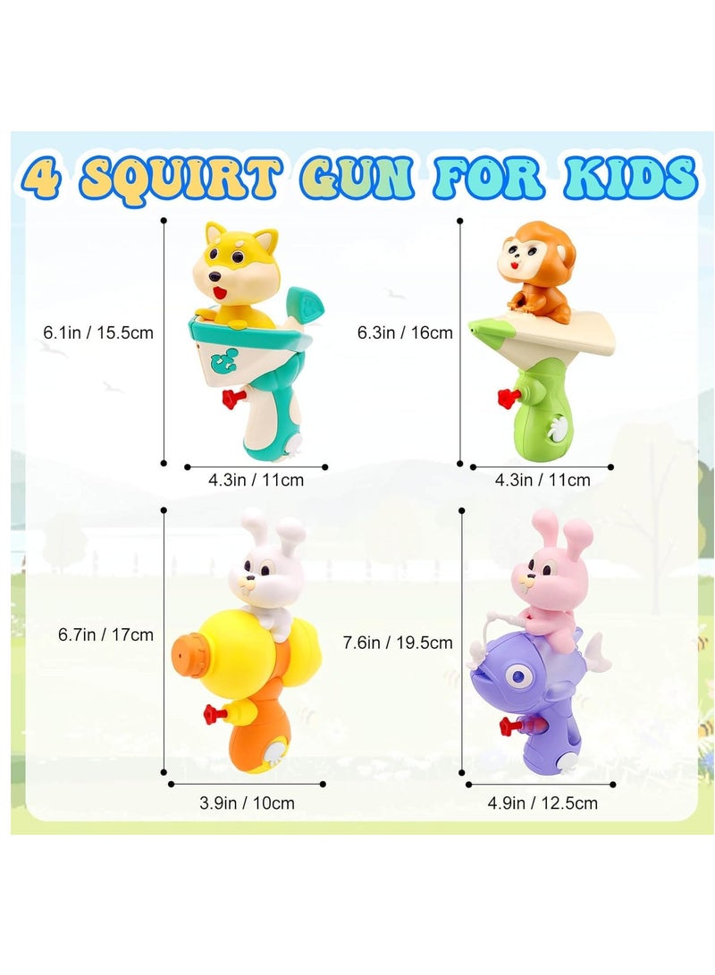 Excefore Water Pistol Toys for 3-8 Year Old Boys Girls, 4 Pack Animal Mini Water Pistol for Kids Gifts Squirt Toy Water Pistols Blaster Party Pool Outdoor Beach - Image 3