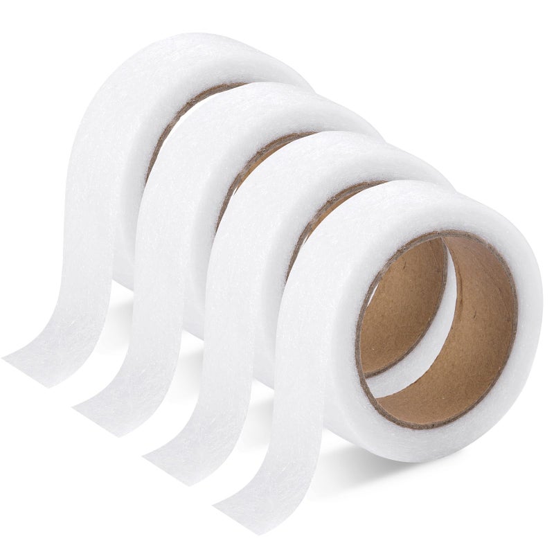 Opvixi 32 Yards Hem Tape, 0.75 INCH 4 Rolls Iron on Hemming Tape, Adhesive No Sew Hemming Tapes for Pants Curtains Dresses Clothes Fabric Crafting Projects (White) - Image 1