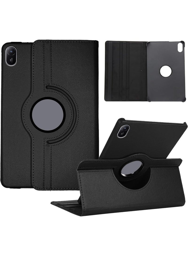 غطاء حماية لجهاز هواوي ميت باد إس إي مقاس 11 بوصة، حامل ذكي قابل للدوران 360 درجة، غطاء جلدي قلاب مع زوايا عرض متعددة، خاصية التشغيل والإيقاف التلقائي (أسود) - Image 1