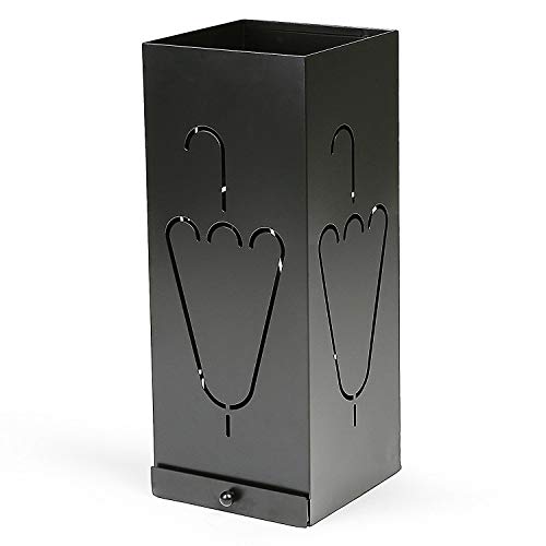 INDIAN DECOR Classic Laser Cut Designer Black Metal Umbrella Stand With Remoable Drip Tray/Umbrella Holder/Umbrella Stand/Umbrella Storage - Black, 20 X 20 X50 cm - Image 2