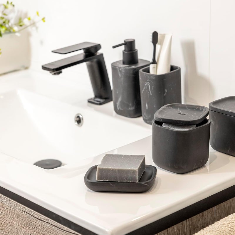 Vigar Zense Black Marble Hand Soap Dispenser Refillable Pump Bottle Dispenser for Kitchen Bathroom Soap Dispenser 118 oz Fine Polyresin Stone - Image 4