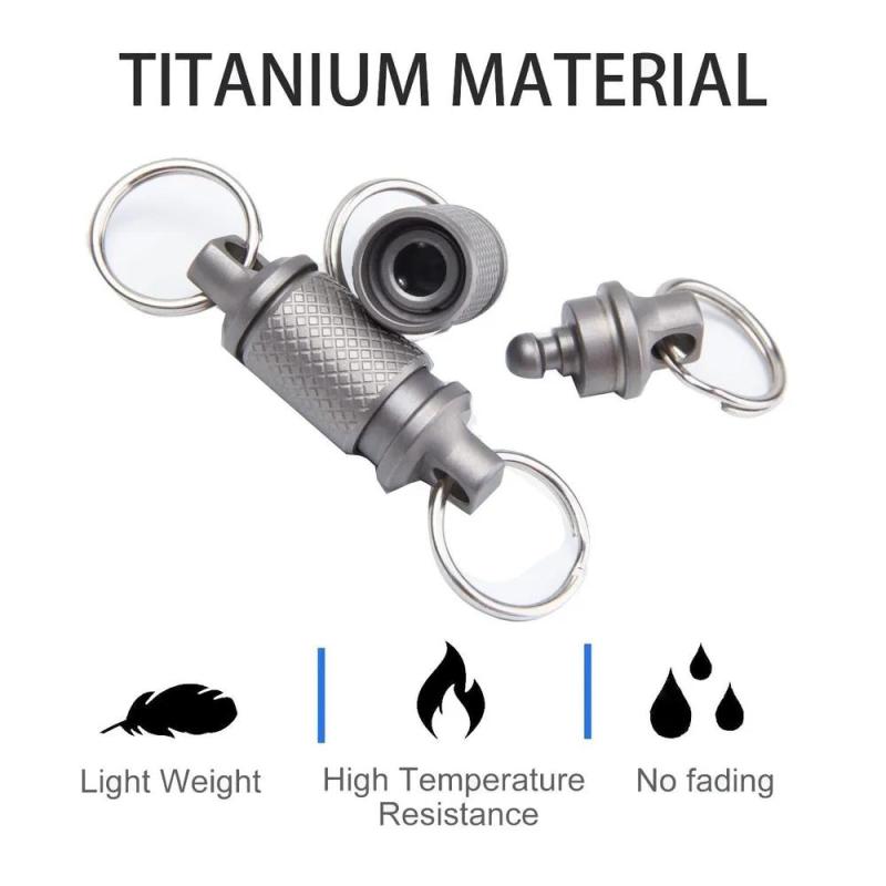 Titanium Keychain: Lightweight Durable Titanium, Corrosion-resistant, Detachable Design - Retractable Secure Latch, Compact Versatile Keyholder for Everyday Carry, Belt Backpack Attachment - Image 3