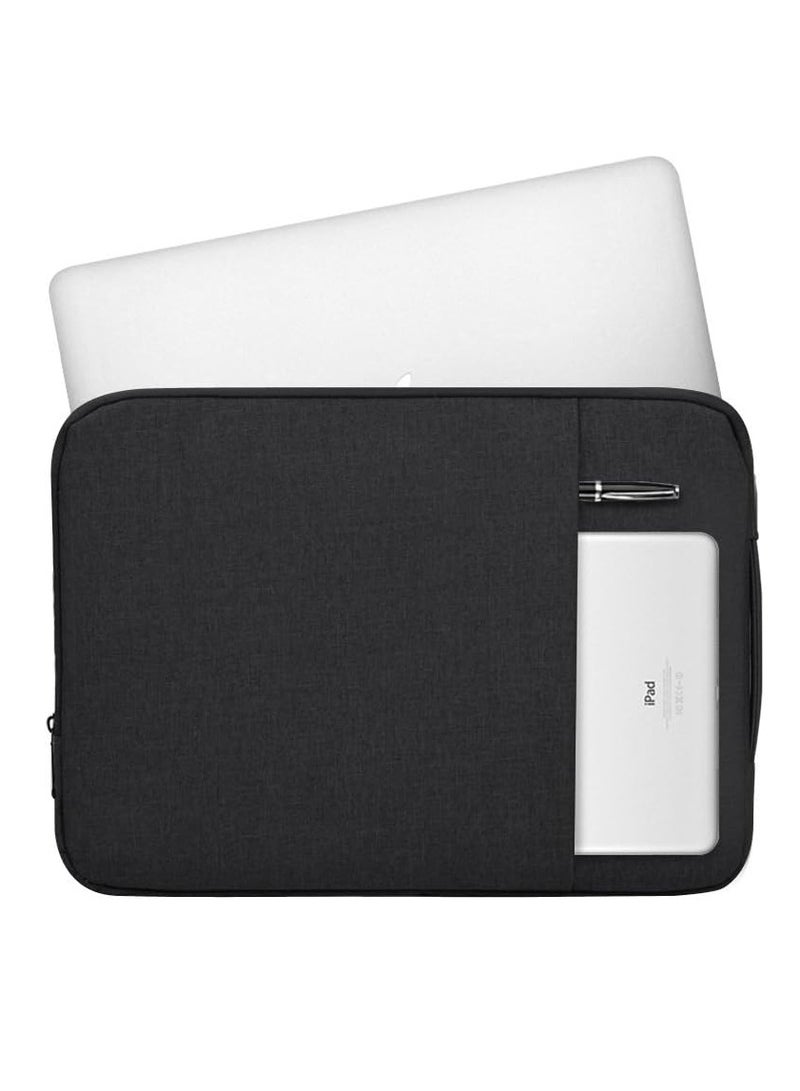 جراب كمبيوتر محمول ناعم بسحاب 11.6/12.5 بوصة بديل لحقيبة الكمبيوتر المحمول Air Pro Ultrabook (أسود) - Image 4