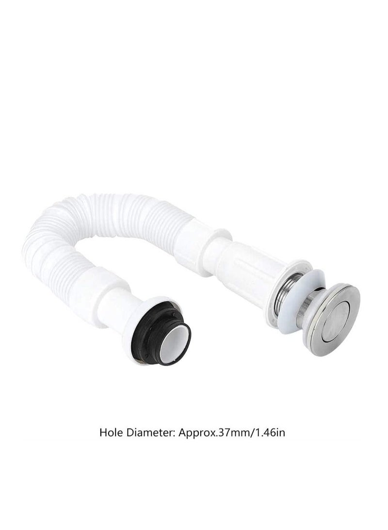 KASTWAVE 37mm Flexible Drain Pipe, Odor‑Proof Universal Single Drain, S Bend Water Down‑Flow Pipe, for Bathroom Vanity Sink Drain Plumbing Trap Tubing - Image 2