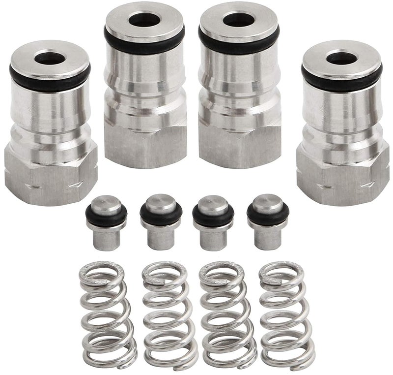 semfeil brew 2 Pairs 304 stainless Ball Lock Keg Posts set Cornelius Type keg Ball Lock Post & Poppet Female Thread Gas and Liquid 19/32"-18 Thread Corny Keg Adapter Kit - Image 1