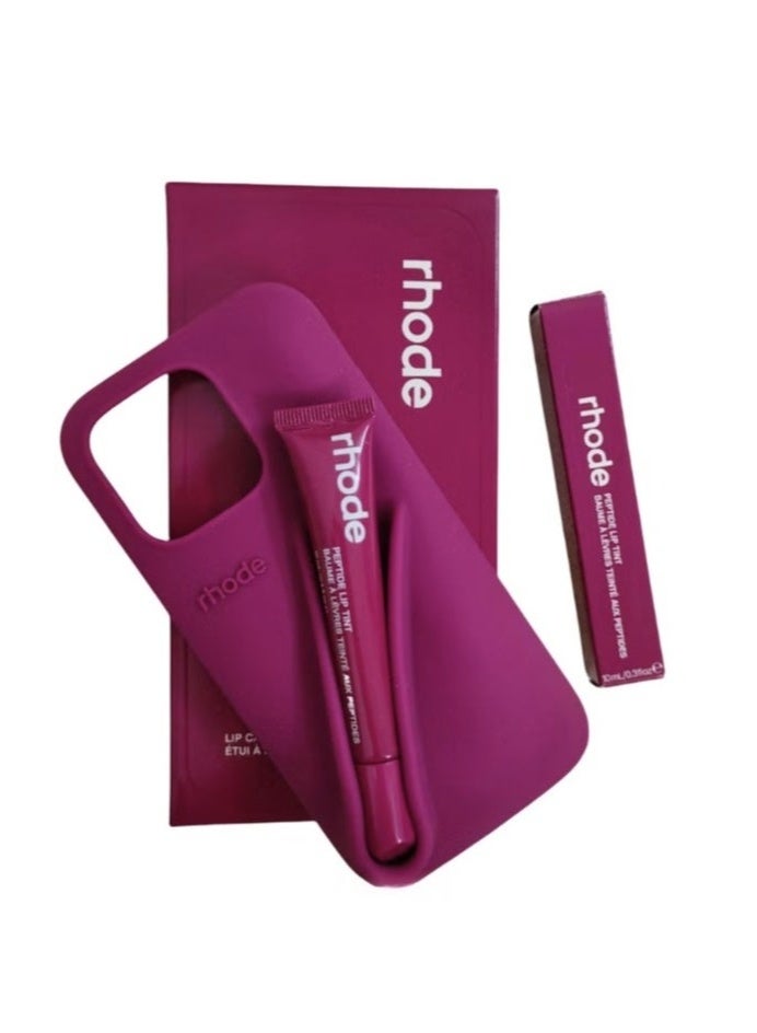 rhode Silicone Lip Holder for Cell Phone, Lip Gloss Adhesive Sleeve for Phone, Lip Holder Stick-on Phone Case, Back Stick On Holder for iPhone Phones（Raspberry Jelly） - Image 2