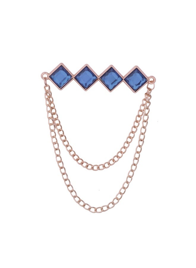 Versatile Temperament Personality Gemstone Tassel Chain Suit Brooch