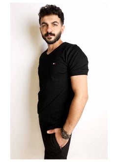 BAREQ ALMODA V-Neck T-Shirt Comfortable Cotton Fabric 100% Made in Turkey  - Image 2