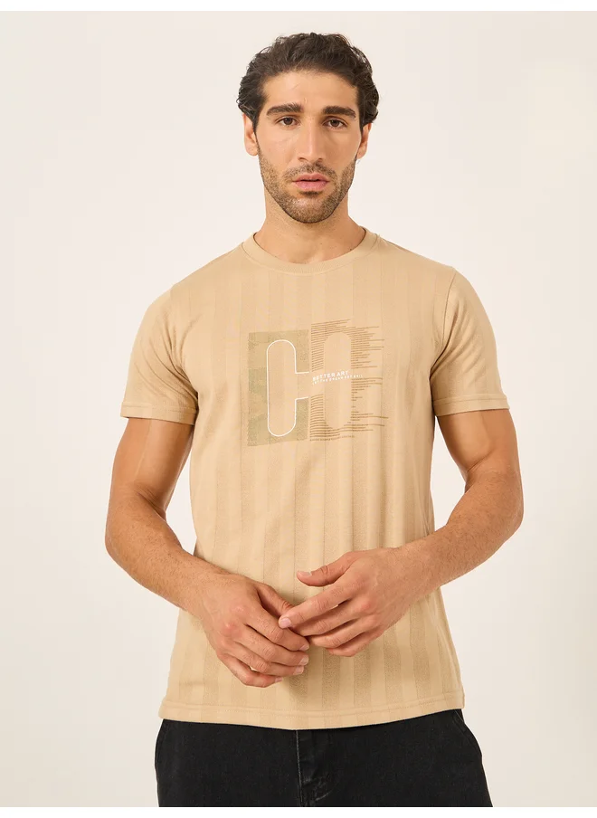 فورت كولينز Fort Collins Men Graphic Printed Short Sleeve Regular Fit T-Shirt
