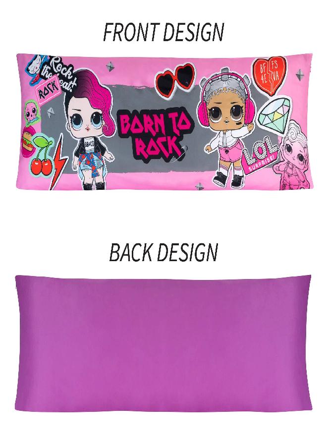LOL Surprise Bedding Super Soft Microfiber Zippered Body Pillow Cover, 54 in x 20 in, (Official LOL Surprise Product)