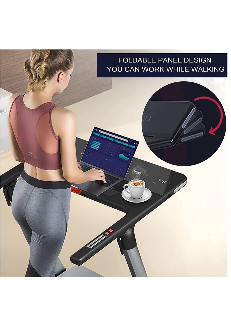Sky Land Mini Pro 4HP Foldable Treadmill for Home & Office | Under Desk Running Machine with LED Display, 7-Layer Shock Absorbing Belt, Smart App & Auto Incline | Compact Walking Treadmill EM-1291, Black  - Image 5