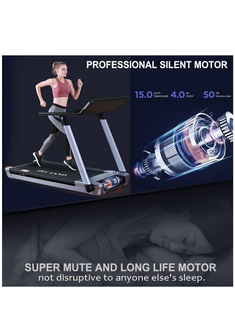 Sky Land Mini Pro 4HP Foldable Treadmill for Home & Office | Under Desk Running Machine with LED Display, 7-Layer Shock Absorbing Belt, Smart App & Auto Incline | Compact Walking Treadmill EM-1291, Black  - Image 4
