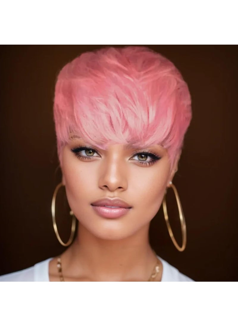 BeiSDWig Short Pixie Haircut Synthetic Short Wigs for Black Women Short Hairstyles for Women Wig Short Hair 1026pink 