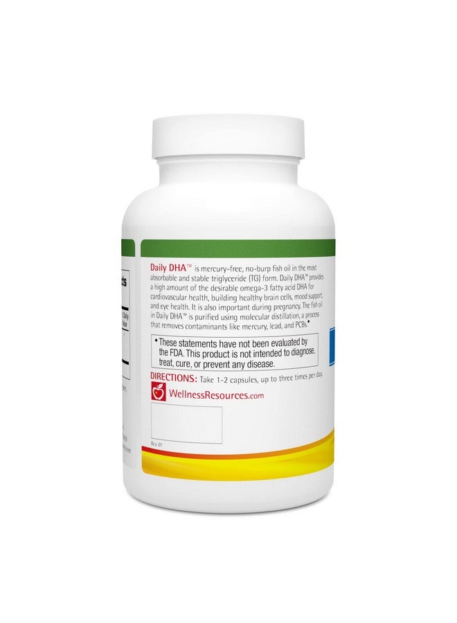 Wellness Resources ويلنس ريسورسز دايلي DHA - أعلى قوة ونقاء زيت السمك DHA في شكل TG (180 كبسولة) - Image 3